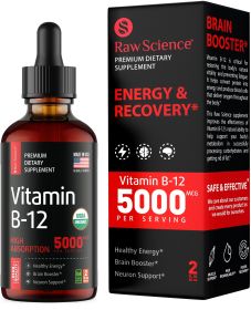 Vitamin B12 Liquid Drops Sublingual 5000mcg Methyl Methylcobalamin Supplements for Women and Men Mood & Energy Booster Methylated B 12 for Metabo
